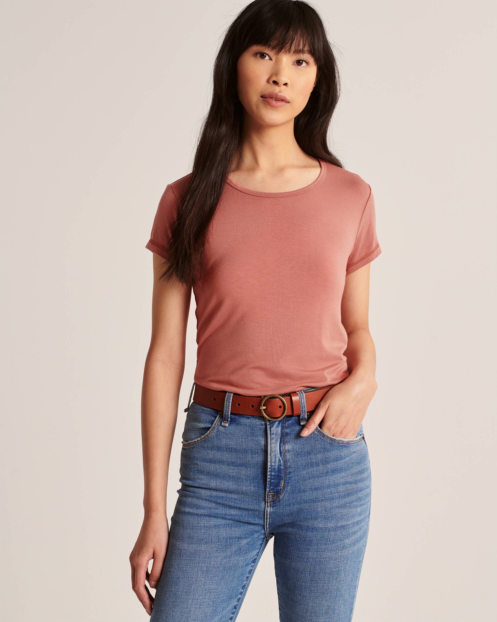 

Футболка Abercrombie & Fitch AF7406M  Коралловый, Футболка Abercrombie & Fitch AF7406M XS Коралловый