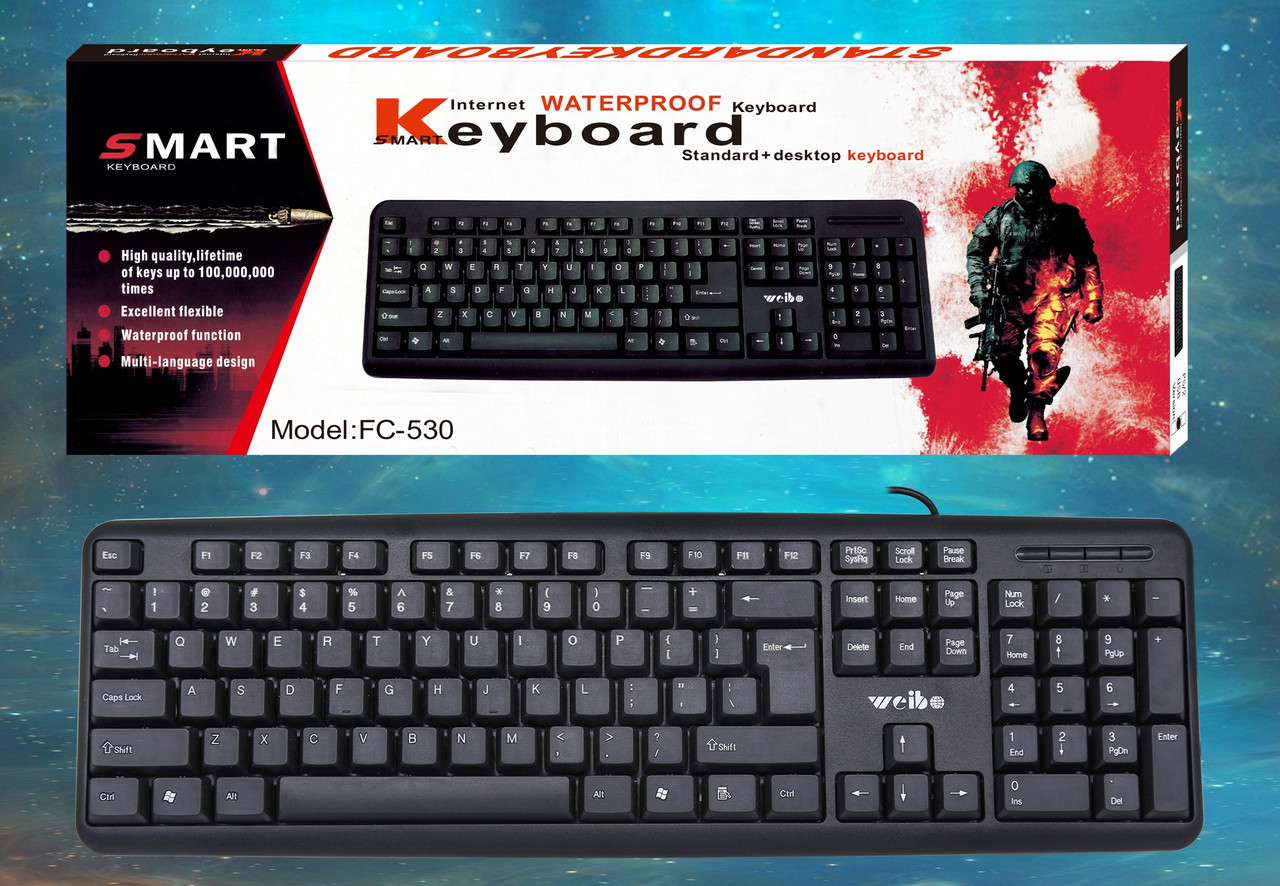

Клавиатура Weibo FC-530 USB, Черный