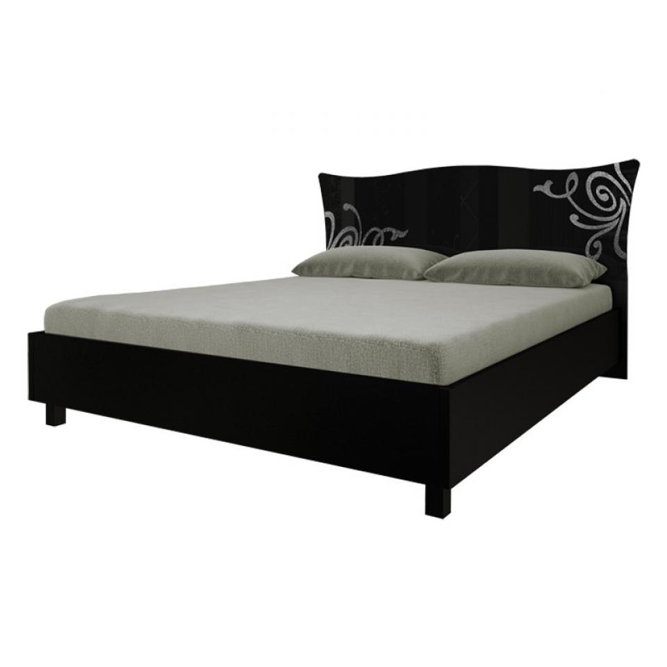 

Кровать двуспальная из ЛДСП 160x200 Богема BG-36-BL MiroMark черный глянец (без каркаса и матраса)