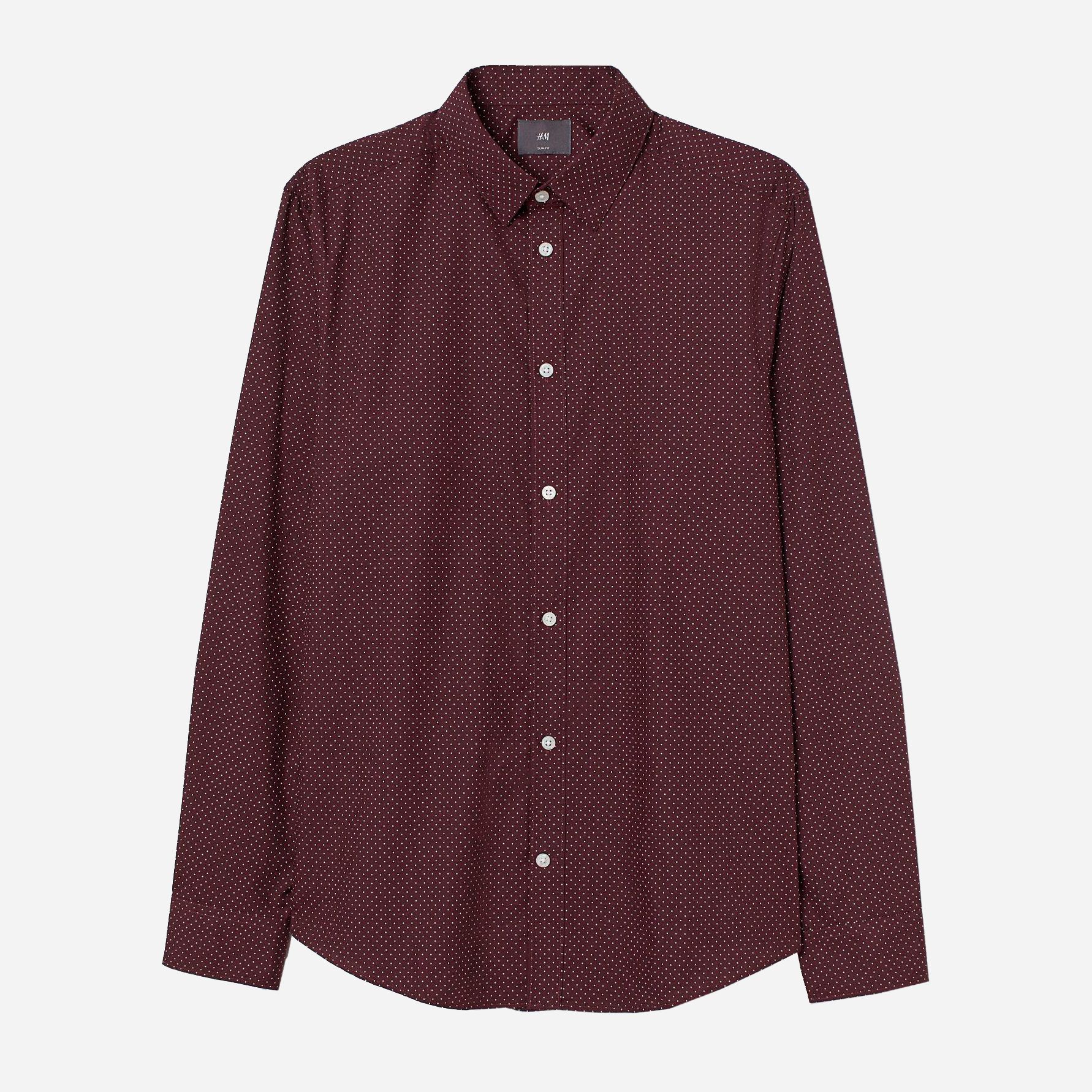 

Рубашка H&M 7817580-AAZA S Бордовая