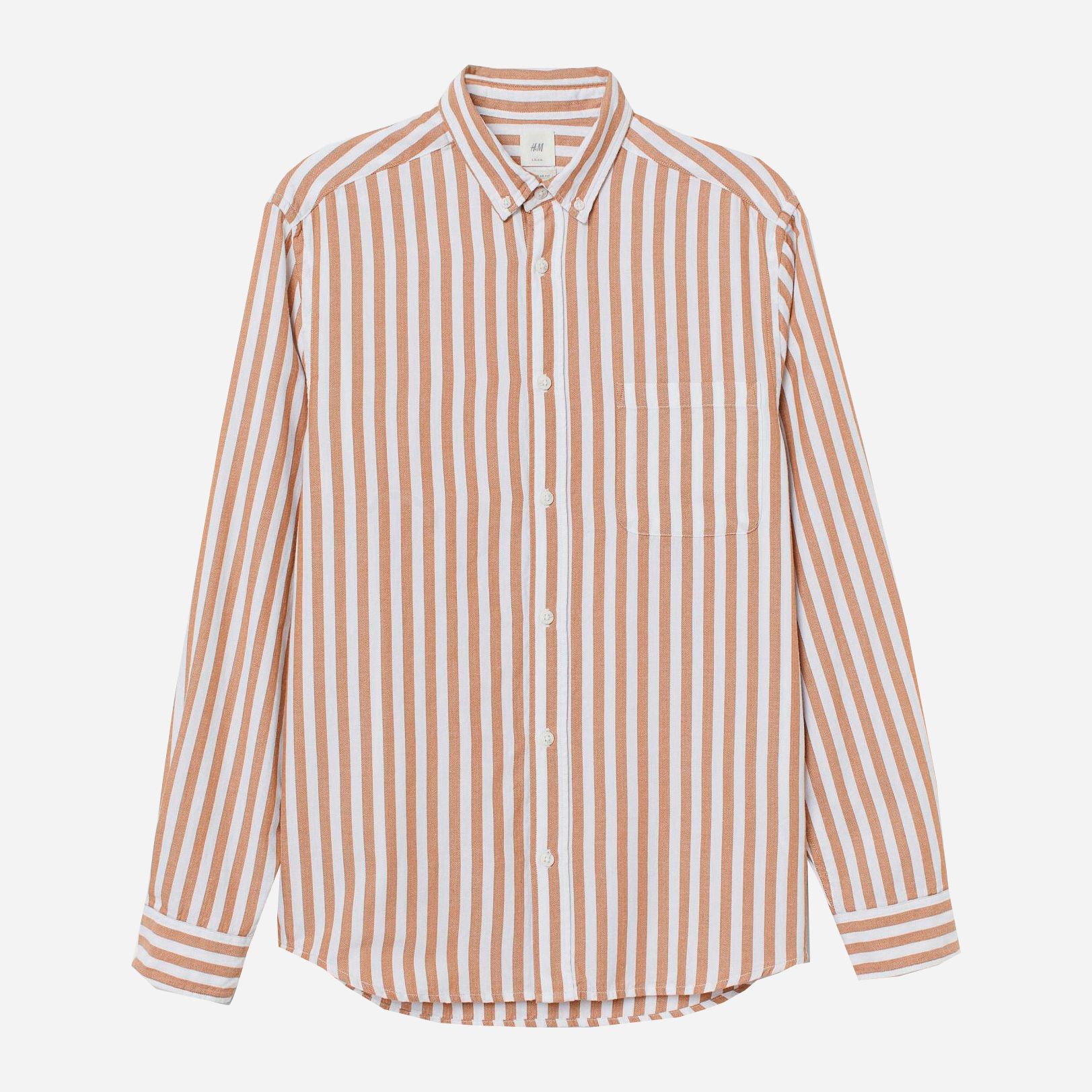 

Рубашка H&M 7062740-AEFX M Белая с бежевым