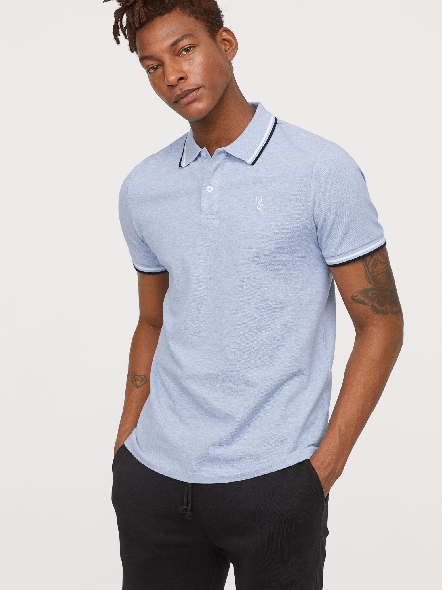 

Поло H&M 6544107-ABTS L Голубое с черным