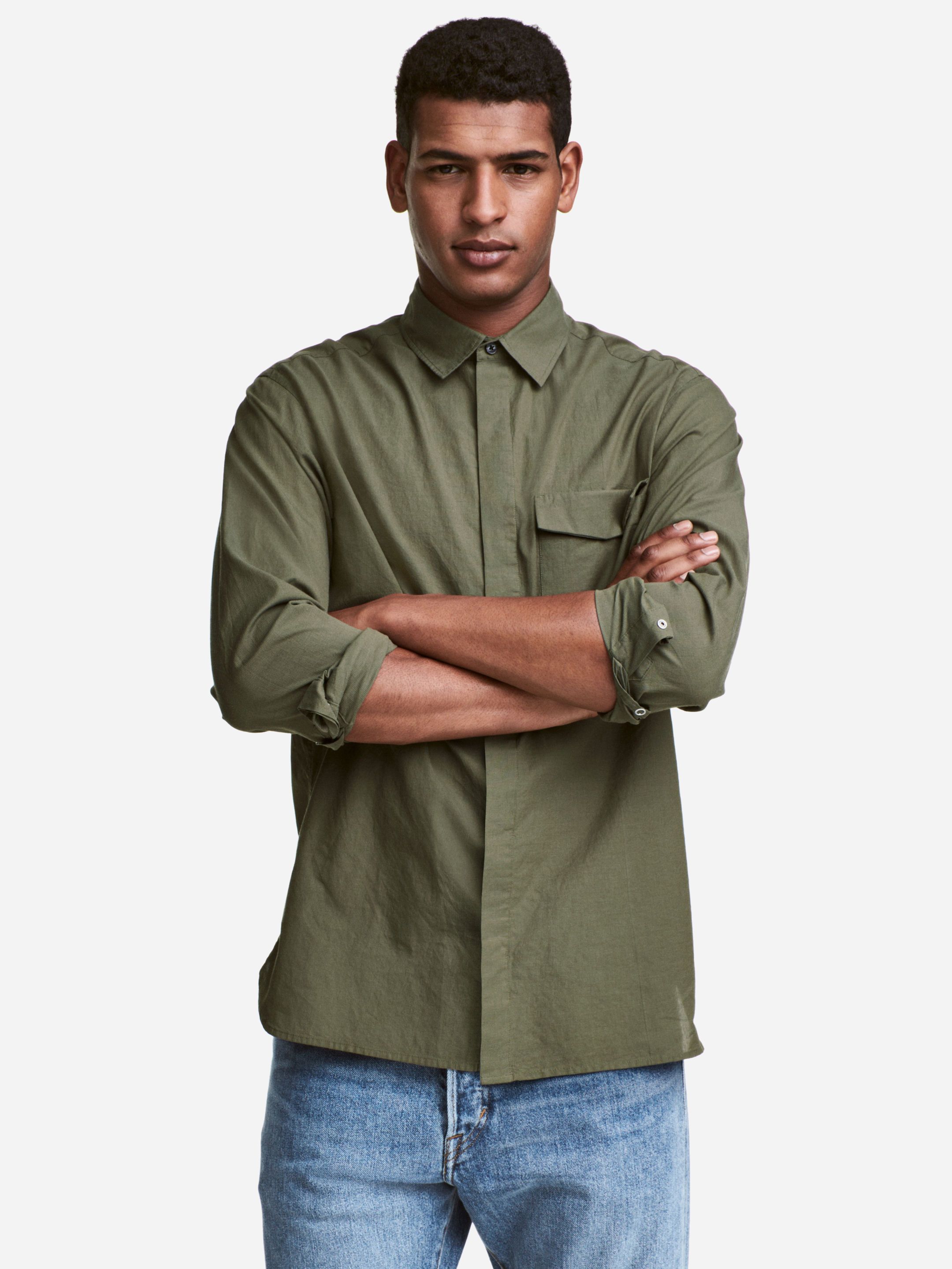 

Рубашка H&M 4787185-ACYC S Хаки