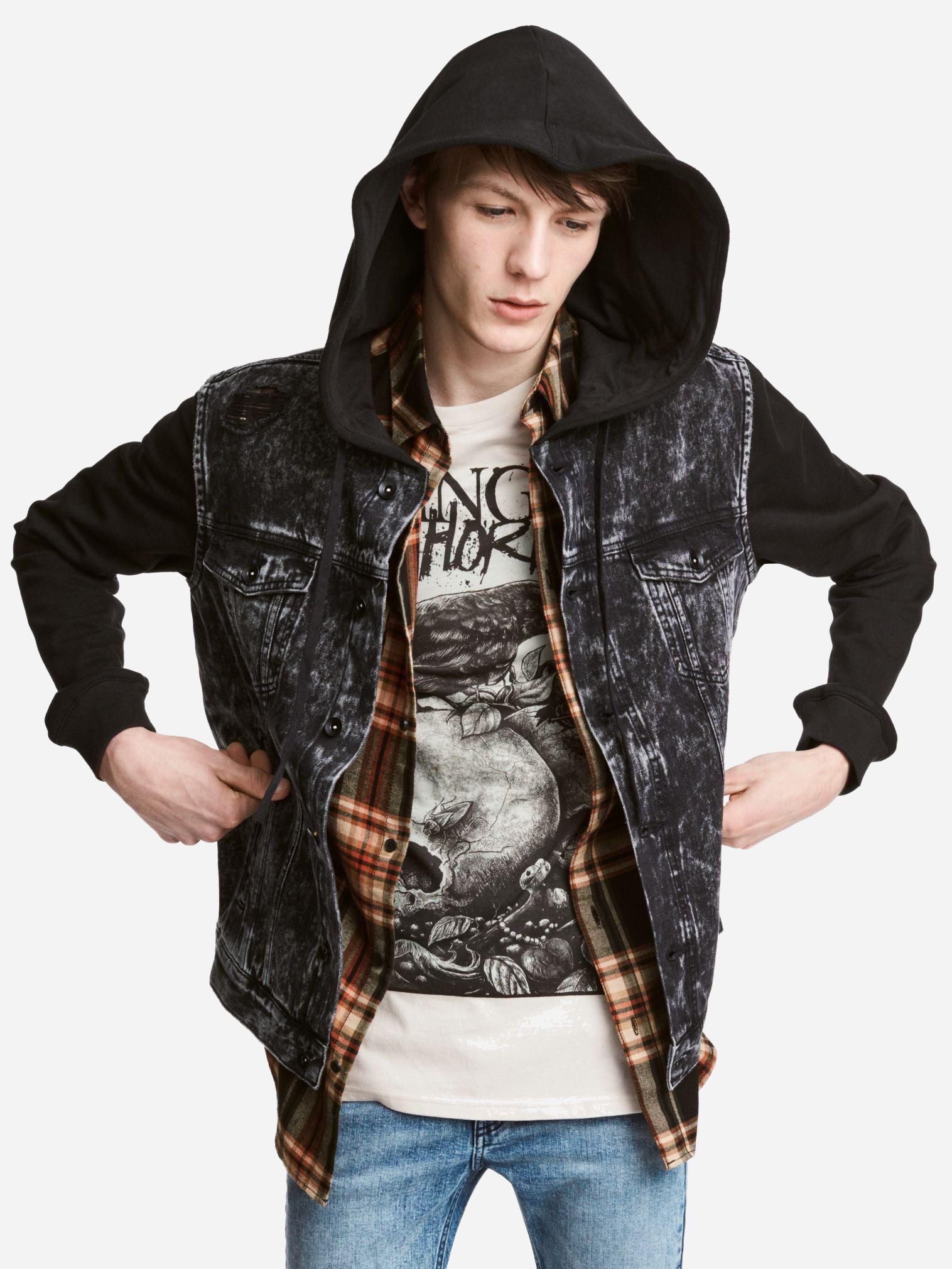 

Джинсовая куртка H&M 4476695-AANT XS Черно-серая