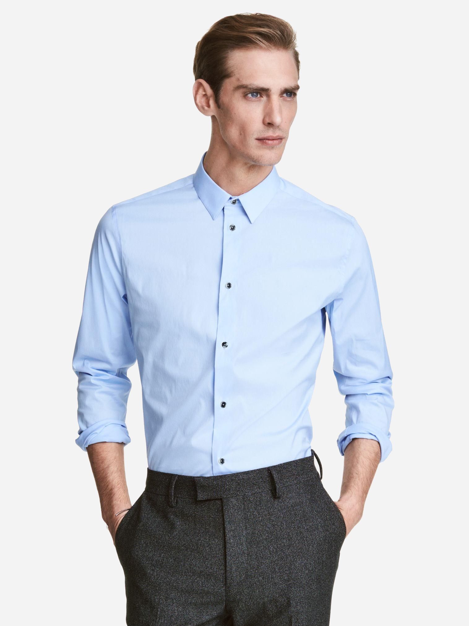 

Рубашка H&M 3929380-ACUP L Голубая