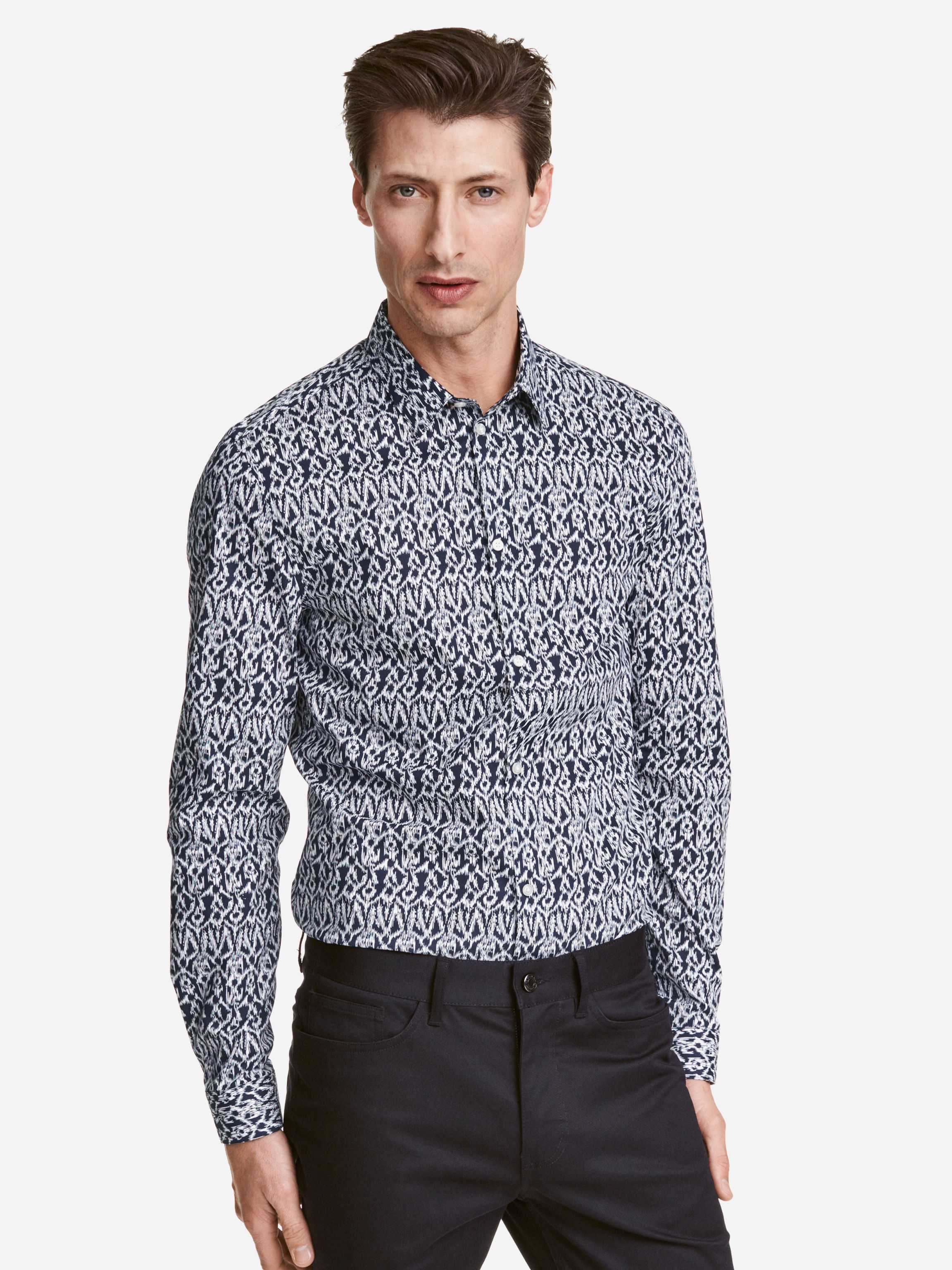 

Рубашка H&M 3711353-ACTI XS Черная с белым