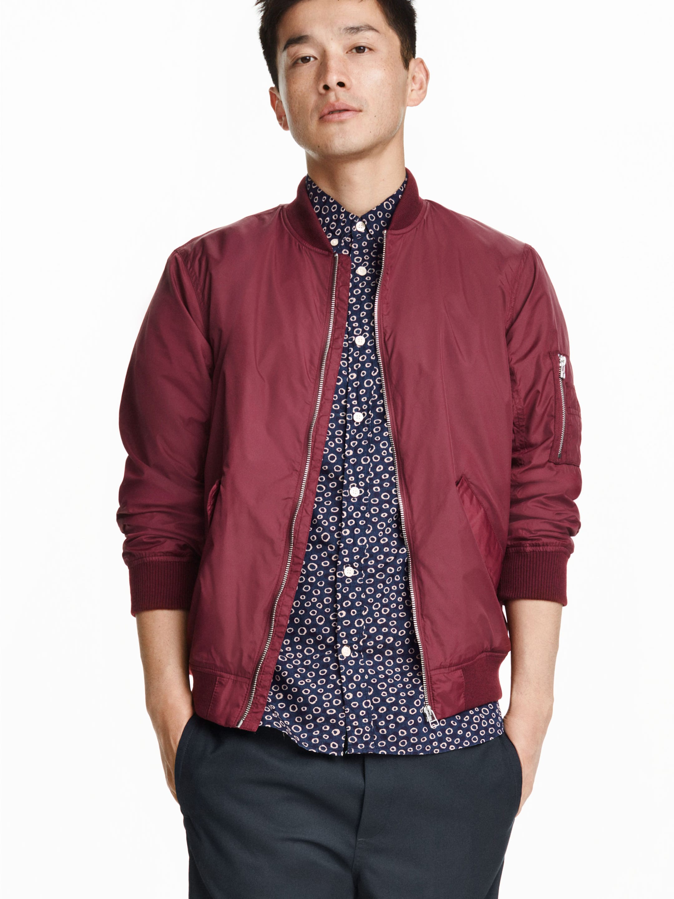 

Бомбер H&M 3262075-ACUK XS Бордовый