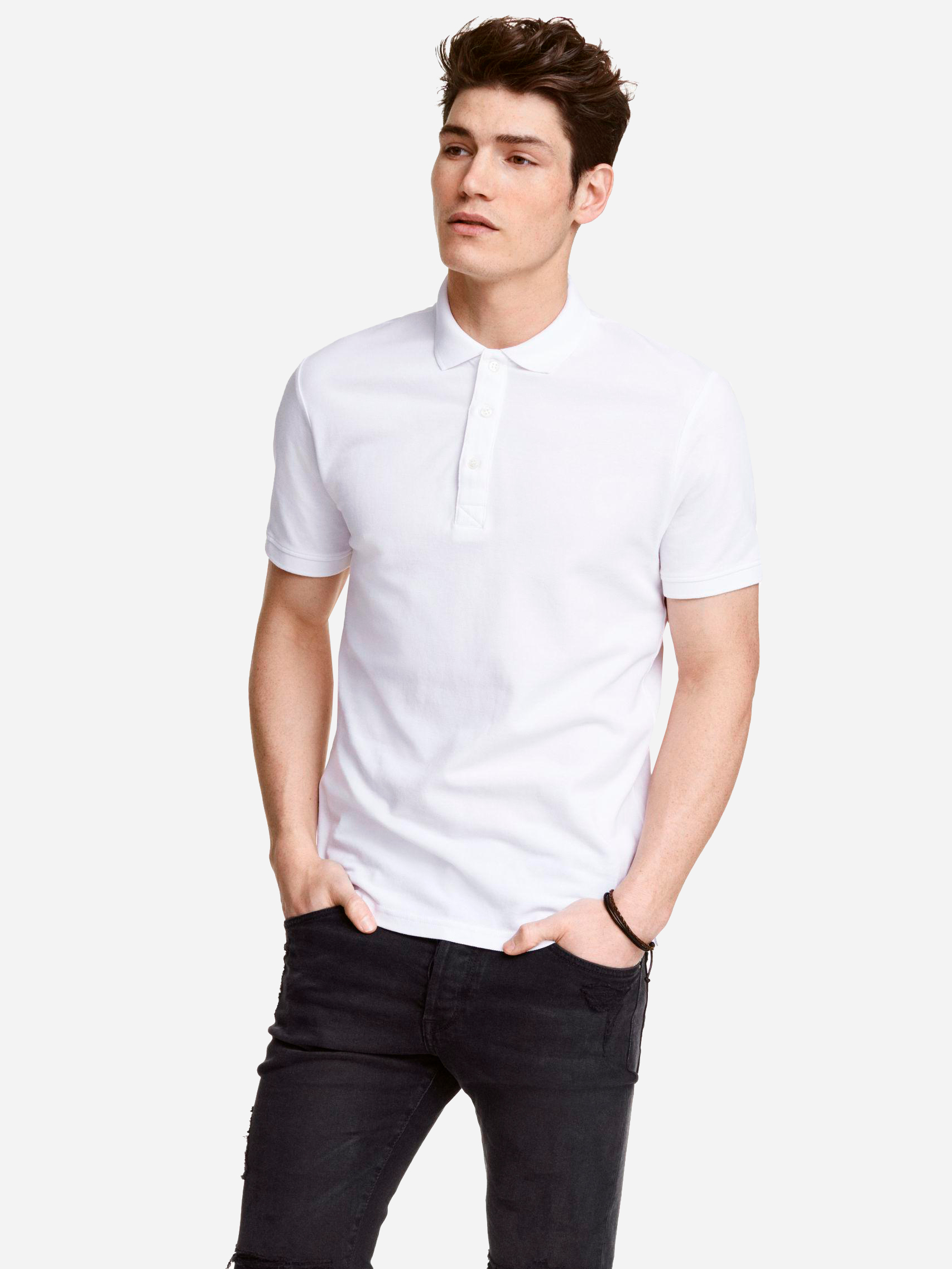 

Поло H&M 2588473-ACTS XL Белое