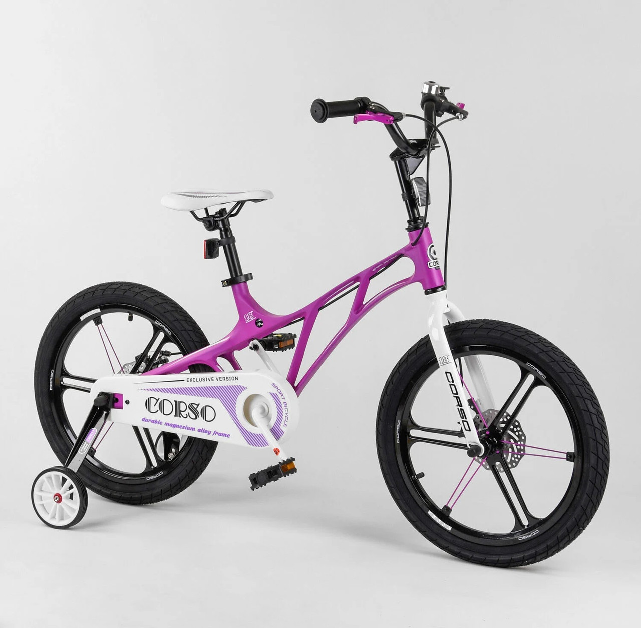 

Велосипед магниевый 18" дюймов 2-х колёсный "CORSO" LT-10500 фиолетовый 01968