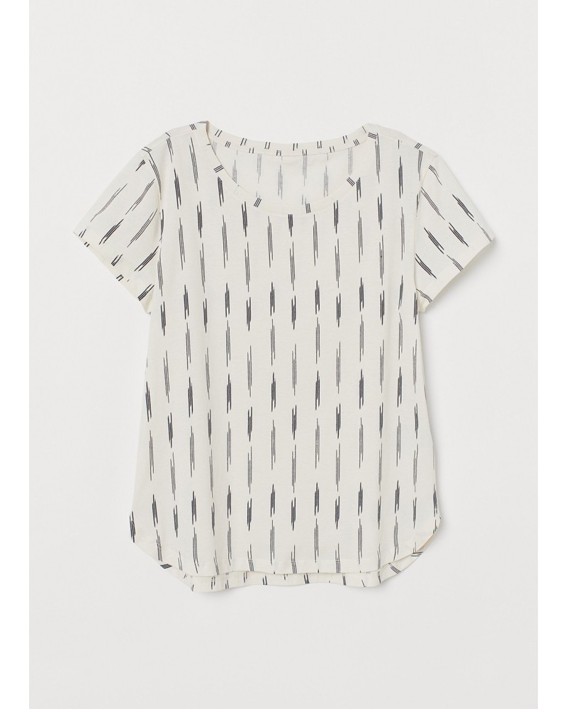 

Футболка H&M L кремовый полоска 6107760RP12