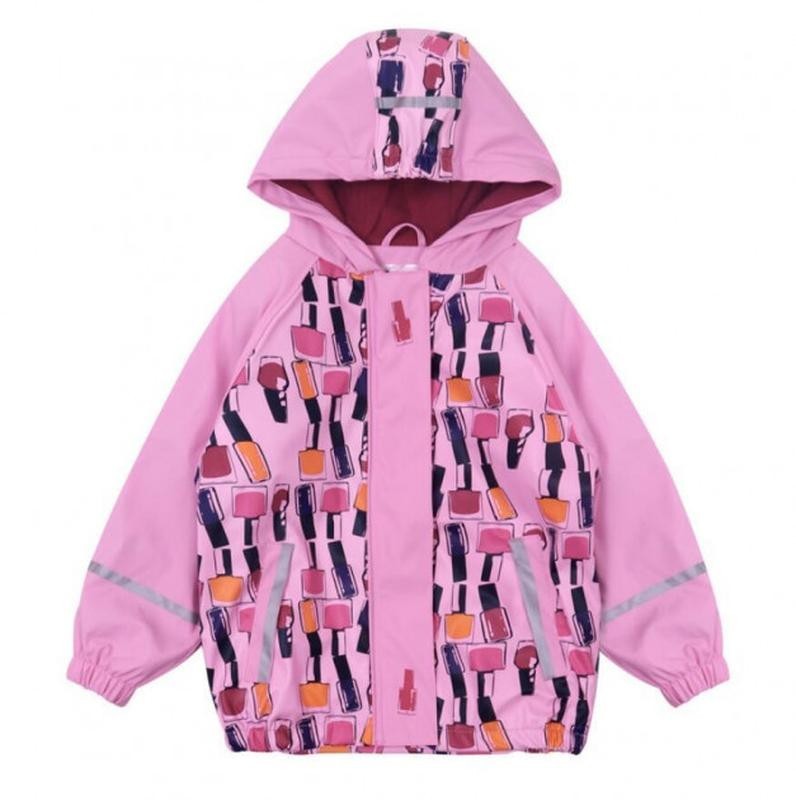 

Детская куртка дождевик для девочек Lupilu Грязепруф 98-104 см розовая с утеплителем на флисе
