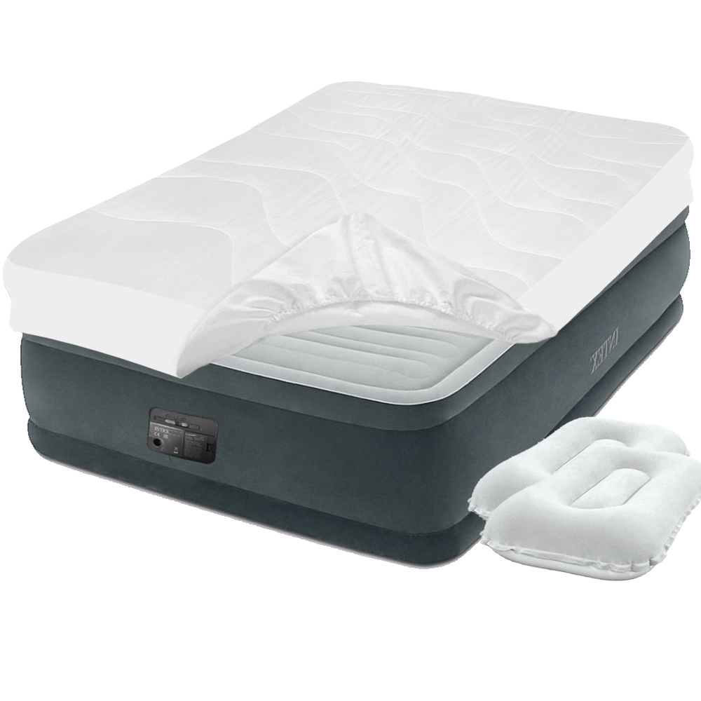 

Надувная кровать Intex 64414-3, 152 х 203 х 46 см, встроенный электронасос, наматрасник, подушки. Двухспальная