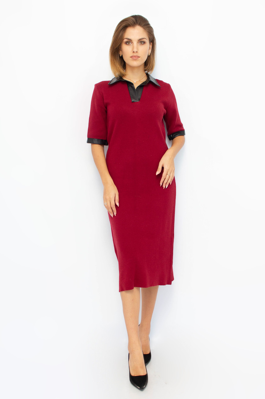 

Женское платье Dilvin 2502vin  бордовое, Женское платье Dilvin 2502vin 44 бордовое