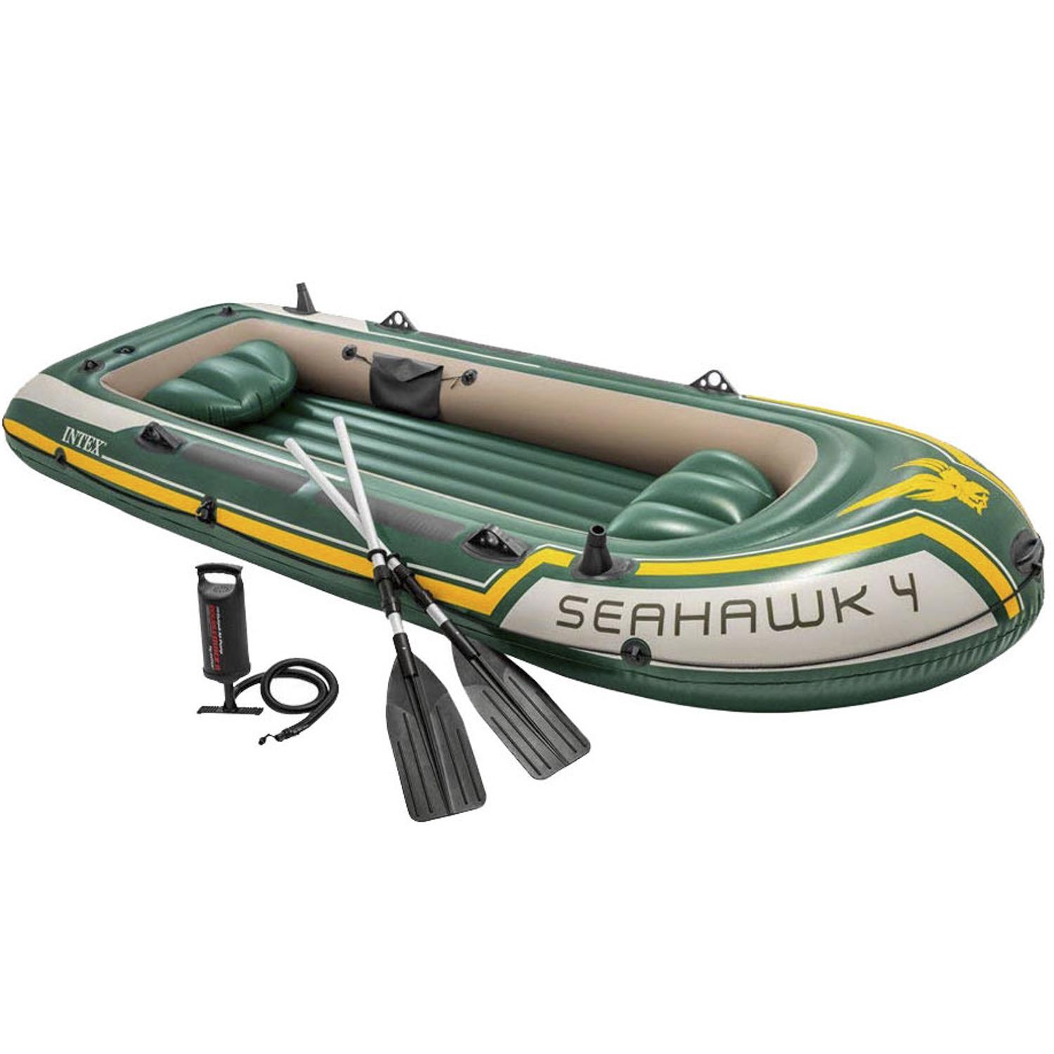 

Четырехместная надувная лодка Intex 68351 Seahawk 4 Set, 351 х 145 см, (весла, ручной насос). 3-х камерная