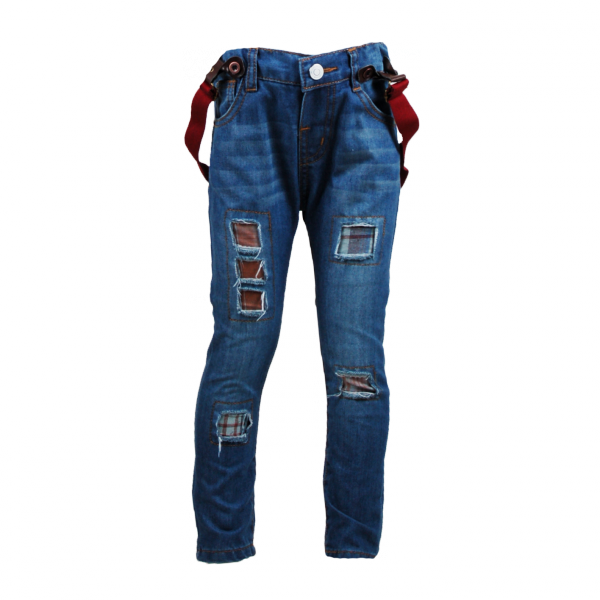 

Джинсы с латками и бордовыми подтяжками 7 лет (122 см) Z 60213-jeans джинс цвет