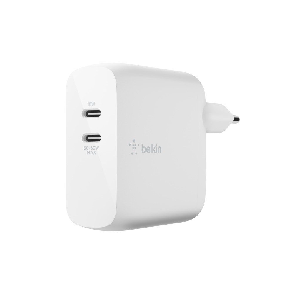 

Сетевое ЗУ Belkin GAN 50+18W Dual USB-С, white