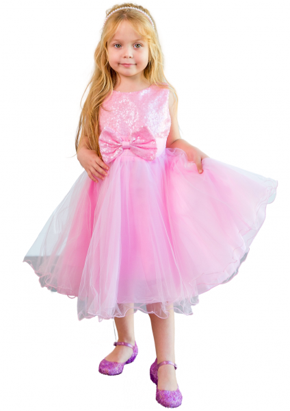 

Красивое праздничное платье 5 лет (110 см) 3087-light pink светло розовый цвет