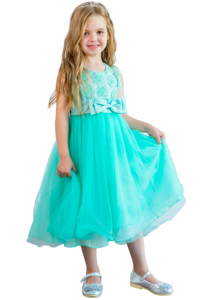 

Детское выпускное платье 3 года (98 см) 3058-light green мятный цвет