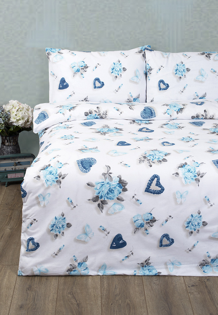 

Постельное белье Lotus Ranforce Rachel бирюзовое двухспального евро размера