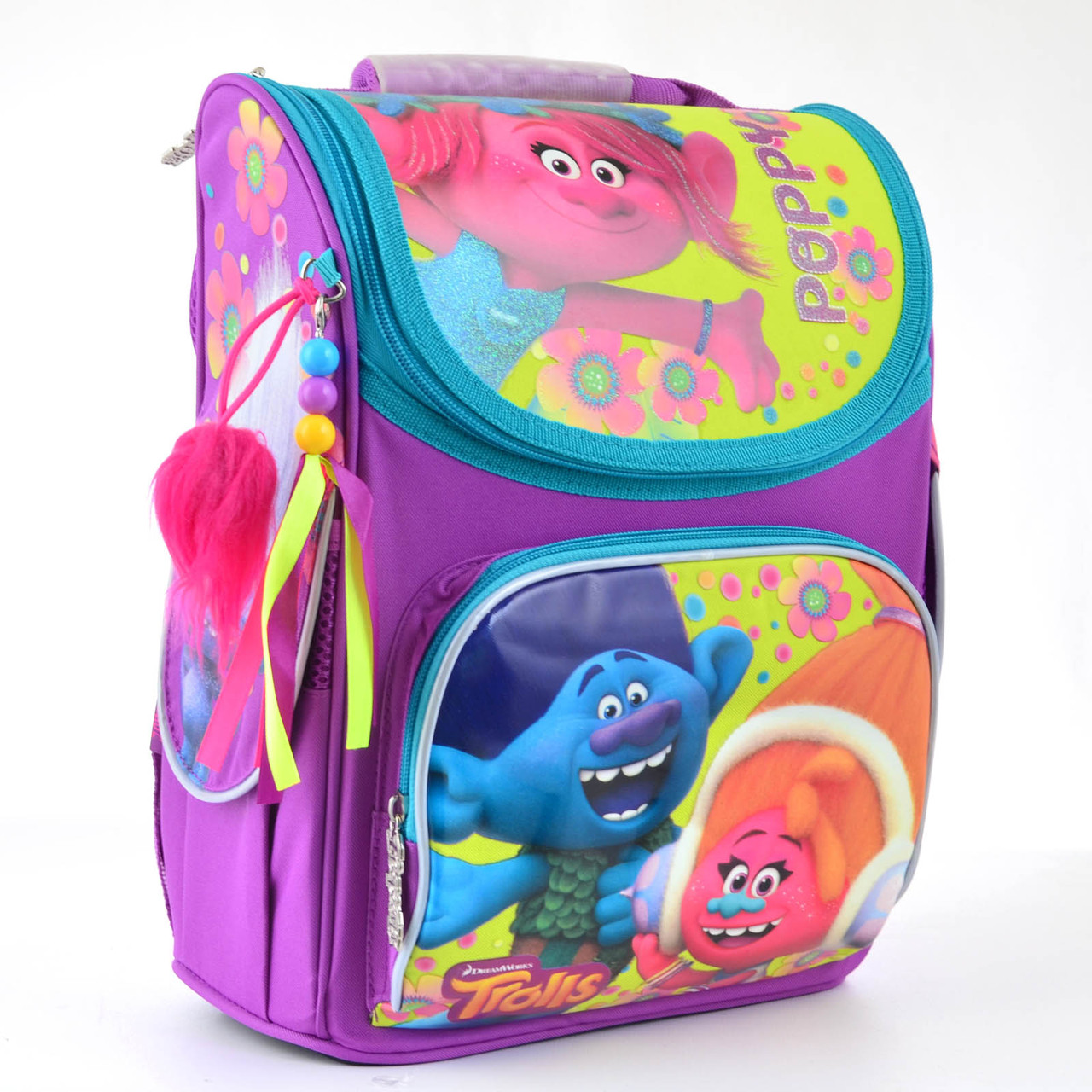 

Рюкзак школьный каркасный 1 Вересня H-11 Trolls, 34*26*14 для девочки 6-9 лет