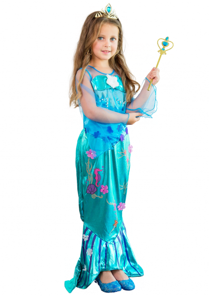 

Карнавальный костюм Русалочки для девочки 5 лет (110 см) 3235-blue голубой цвет