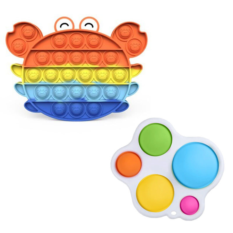 

Комплект антистресс игрушек пупырка попит симпл димпл фиджет Bouble Push Pop It краб + Simple Dimple