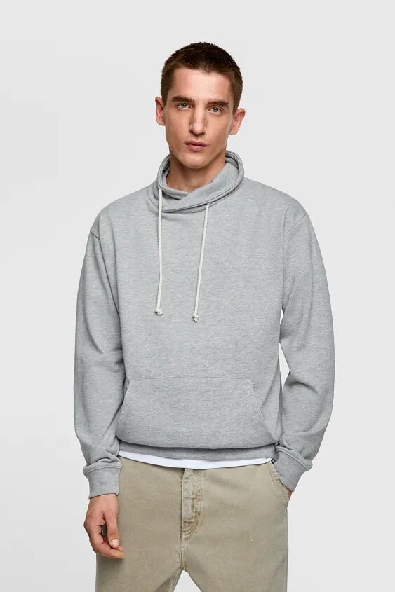 

Свитшот Zara с карманом  серый 24-0024, Свитшот Zara с карманом S серый 24-0024