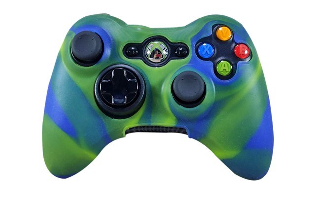 

Защитный силиконовый чехол для геймпада Honson Xbox 360 зелено-синий камуфляж