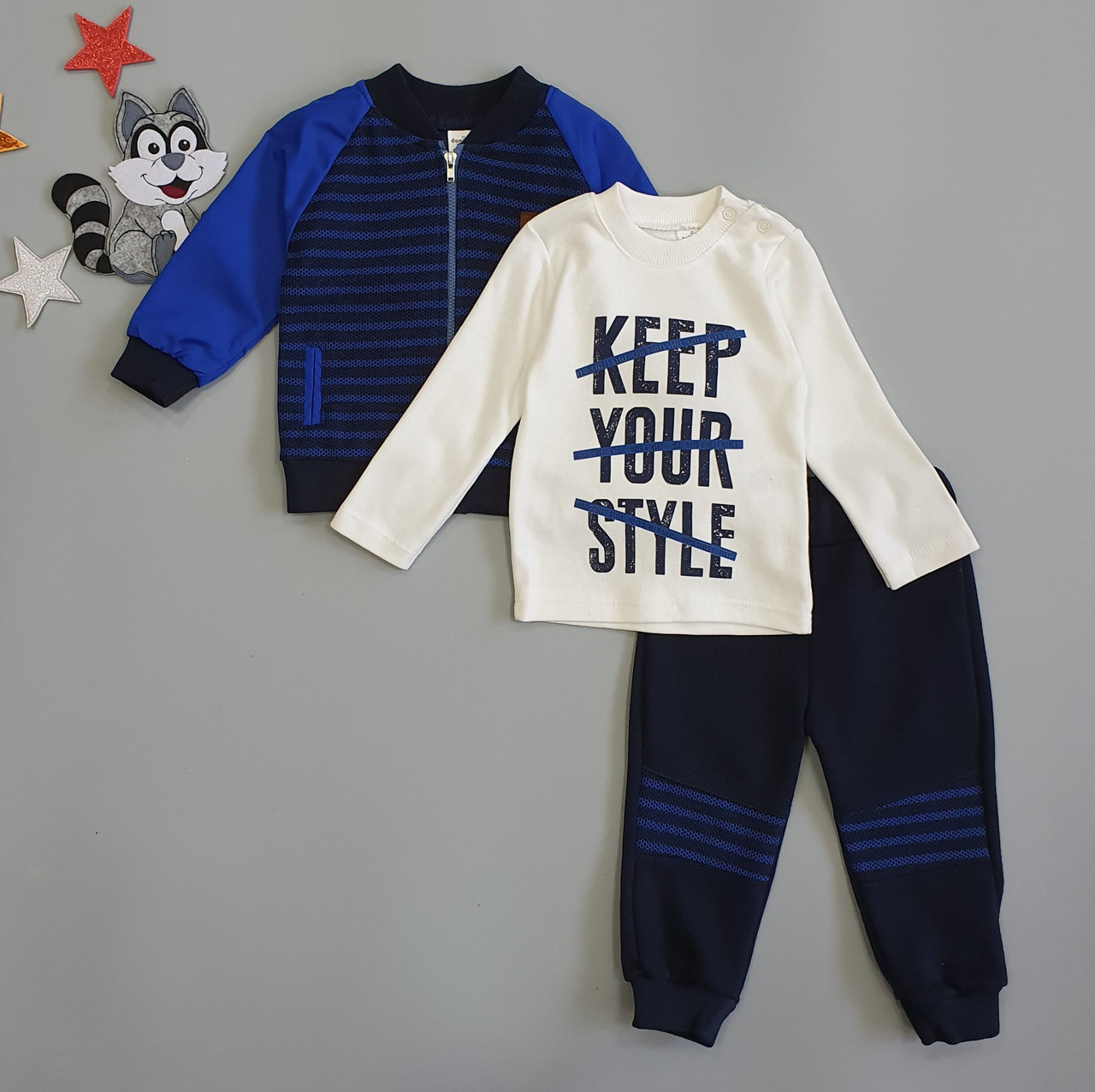 

Костюм Donino baby для мальчика 74-80 см Белый/синий 18786