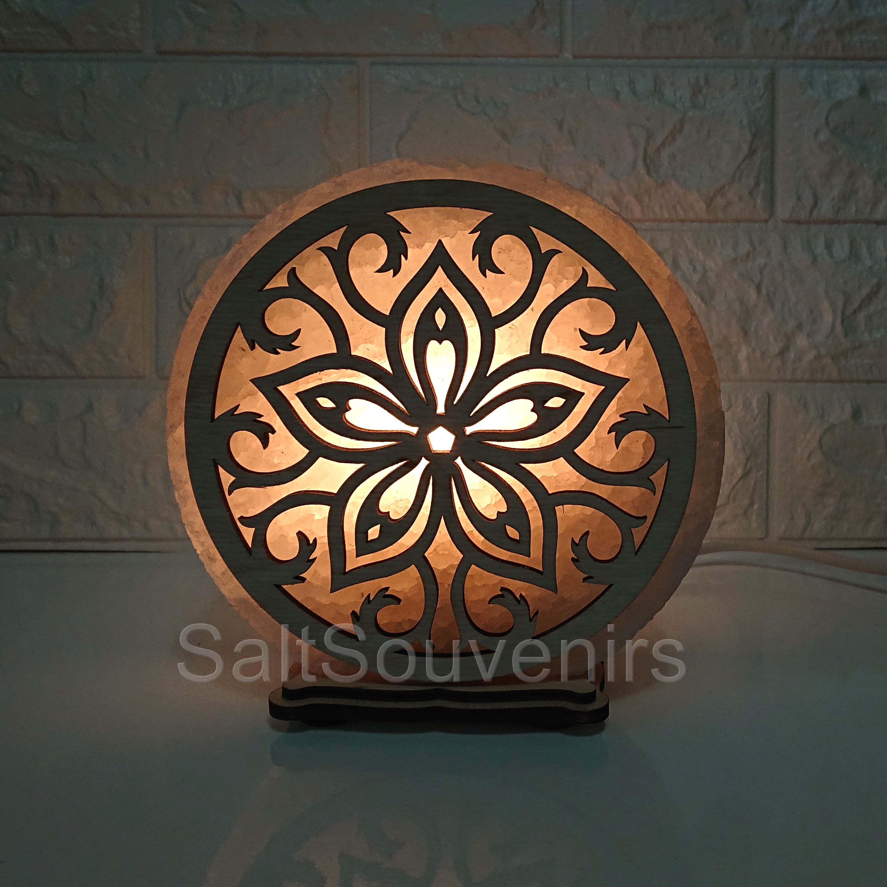 

Соляная лампа EcoDecorLamp круглая Узор 185 желтый