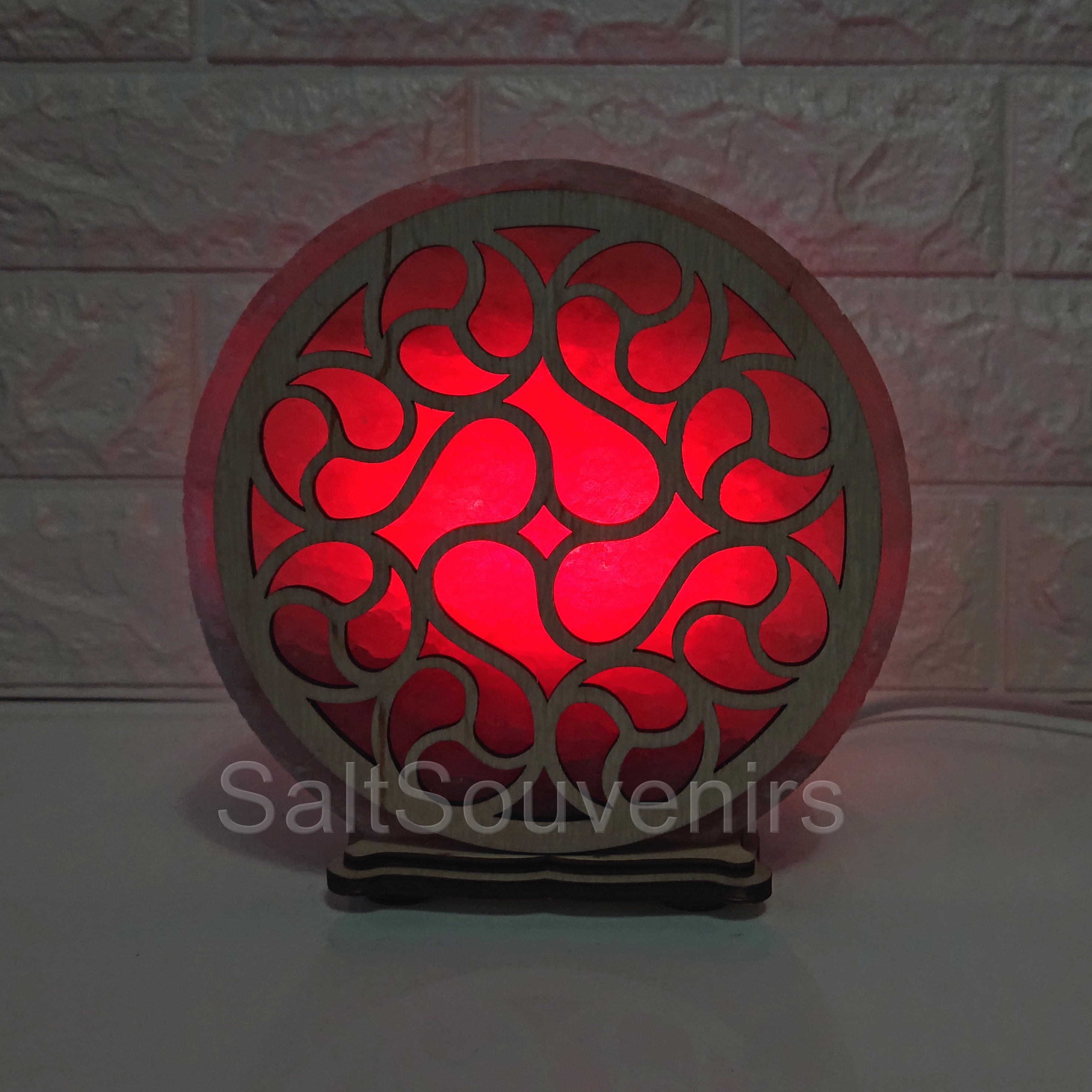 

Соляная лампа EcoDecorLamp круглая Узор 186 красный