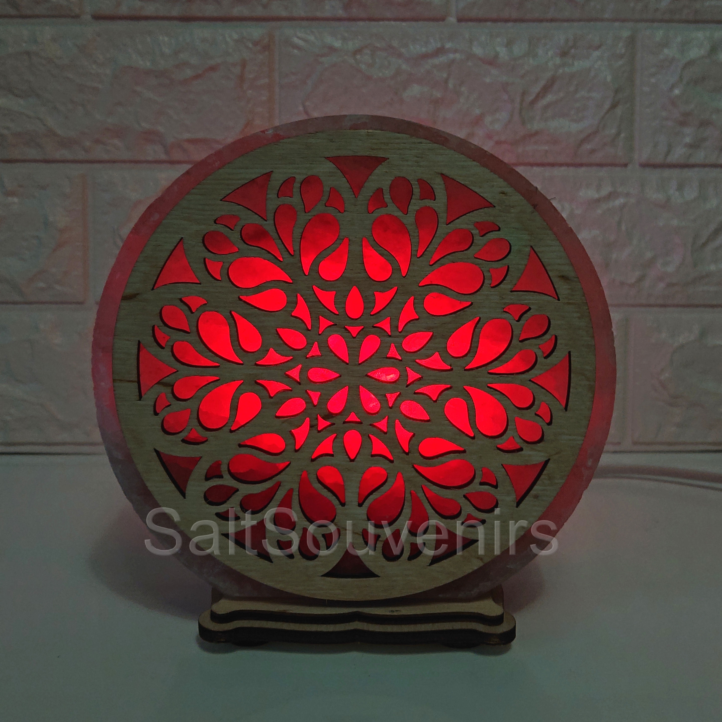 

Соляная лампа EcoDecorLamp круглая Узор 183 красный