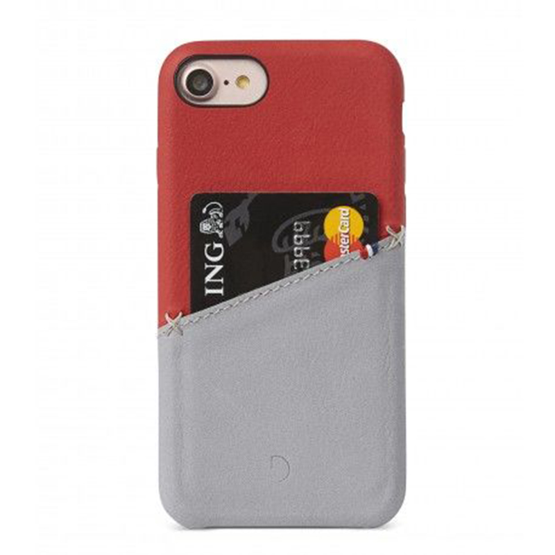 

Кожаный чехол Decoded Back Cover для iPhone SE 2020/8/7/6s/6 Red/Gray