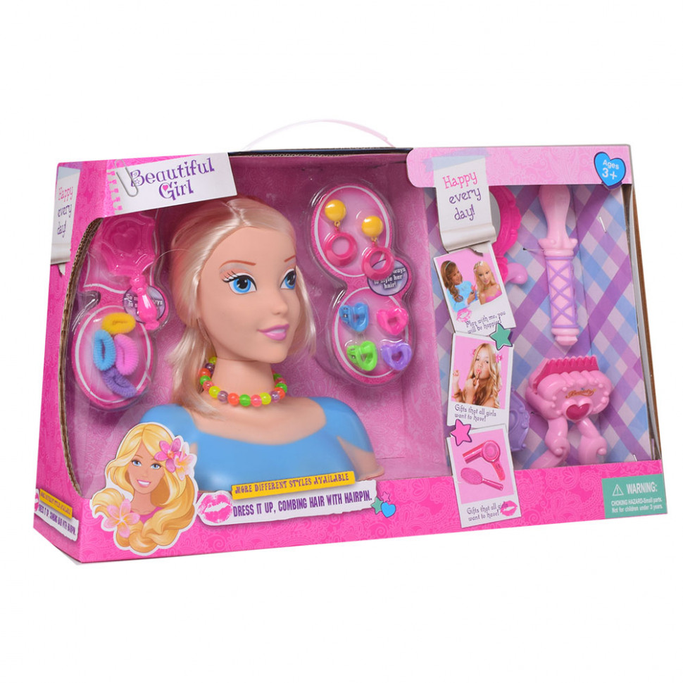 

Игрушечная кукла-голова для причесок Defa B369 синий