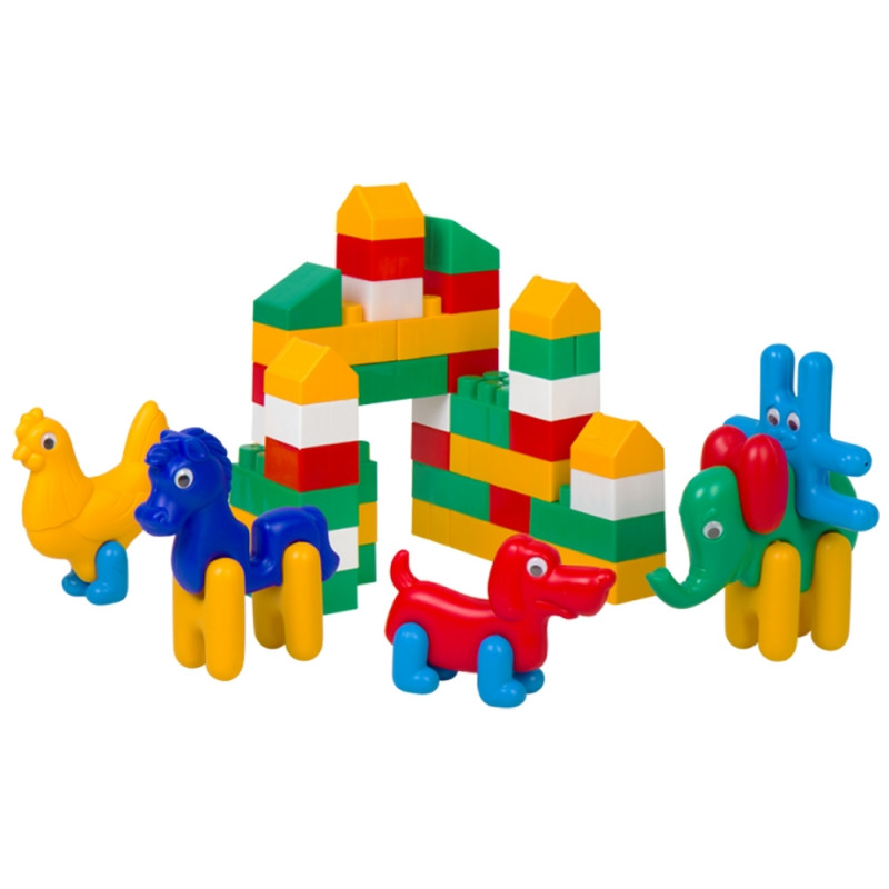 

Детский конструктор с большими деталями Зоо Блок №4 Colorplast 1890, 59 деталей