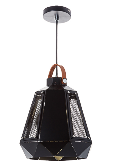 

Люстра-подвес чёрная с декоративными вставками из сетки. (NI004/M/black) (SL00229)