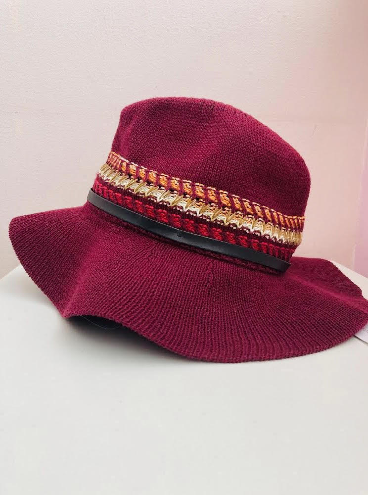 

Шляпа панама BCBGeneration RN67508 бордового цвета унисекс