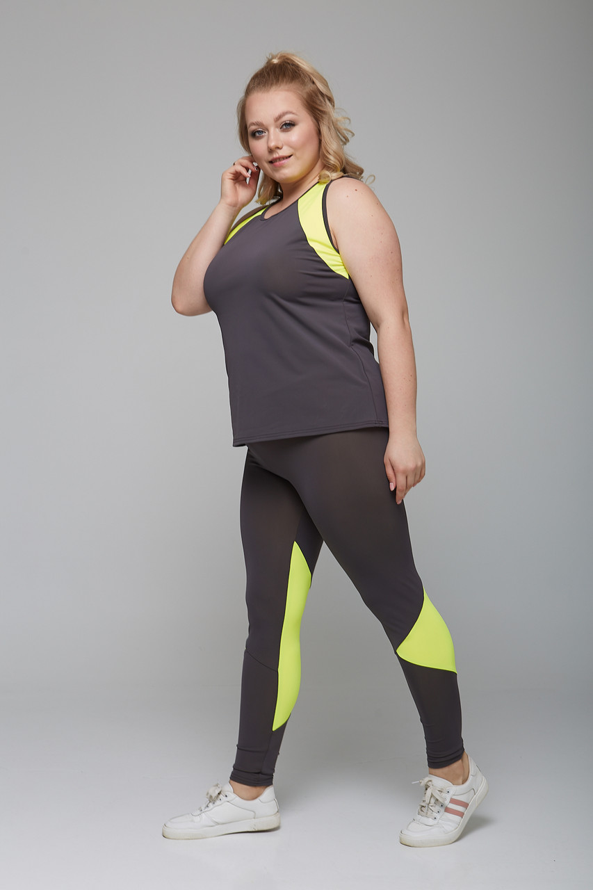 

Женские спортивные лосины для фитнеса Asalart Grace Gray + Yellow  Графит - Желтый 556726, Женские спортивные лосины для фитнеса Asalart Grace Gray + Yellow XL Графит - Желтый 556726