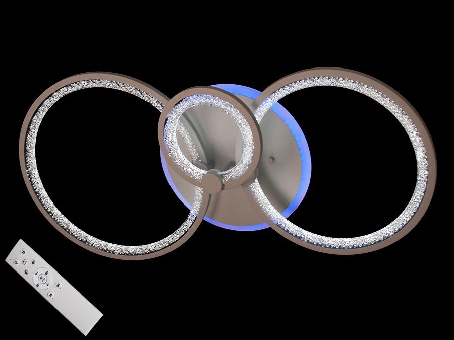 

Потолочная LED люстра AlexMosh с диммером и подсветкой цвет кофе 75W (010081)