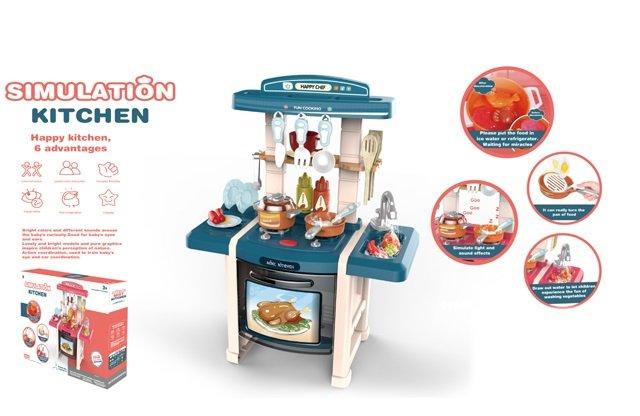 

Детская игровая кухня с мойкой, посудой и продуктами, 42 предмета зеленая