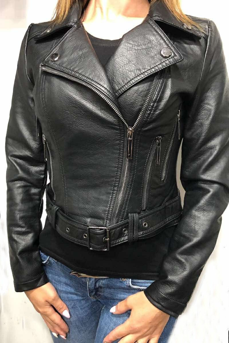 

Косуха женская с натуральной кожи Lady of style XLчерная