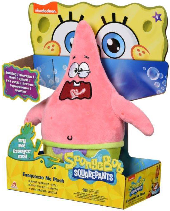 

Мягкая игрушка SpongeBob Exsqueeze Me Plush Patrick Burp со звуком (EU690903)