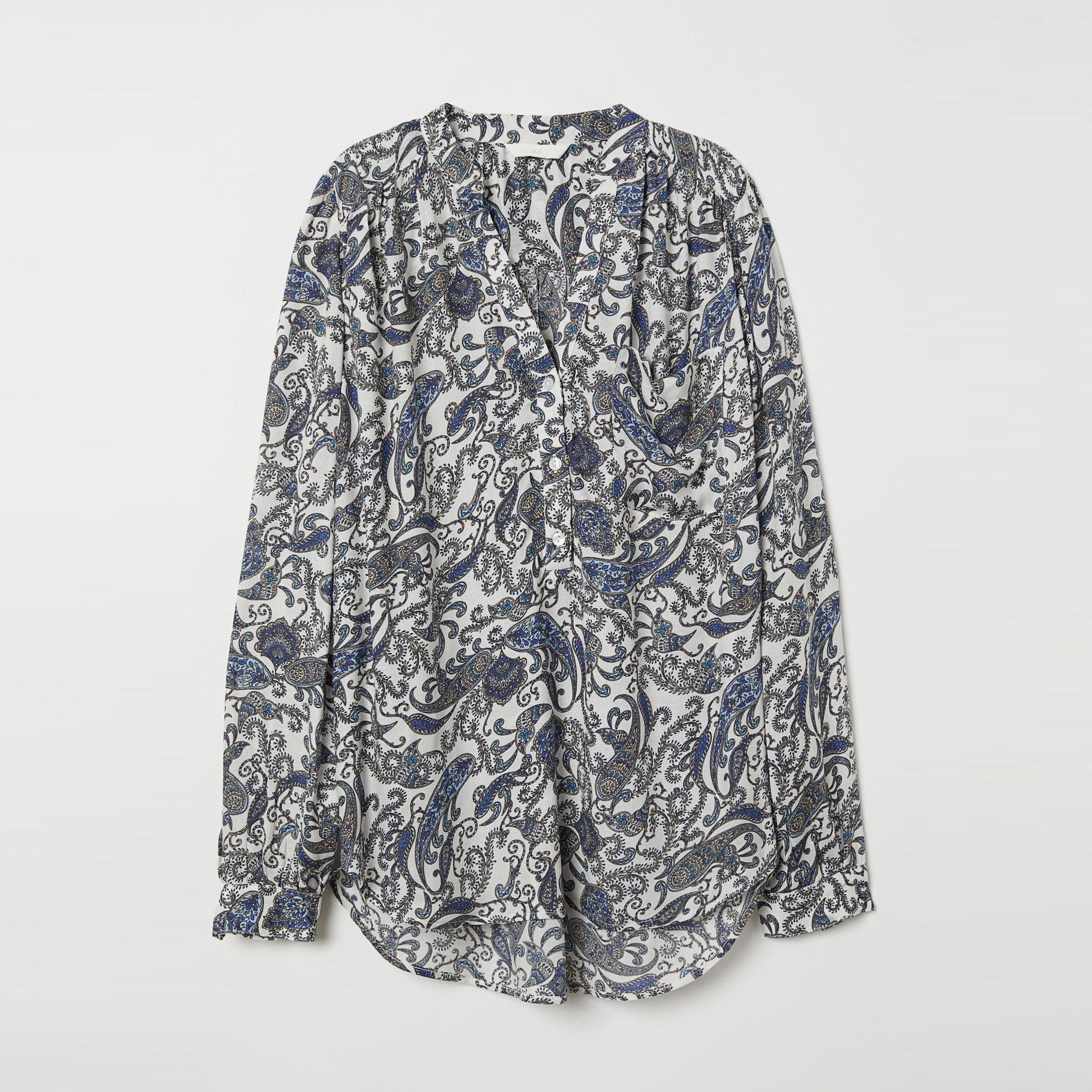 

Блузка H&M 6970589 34 Молочно-синяя