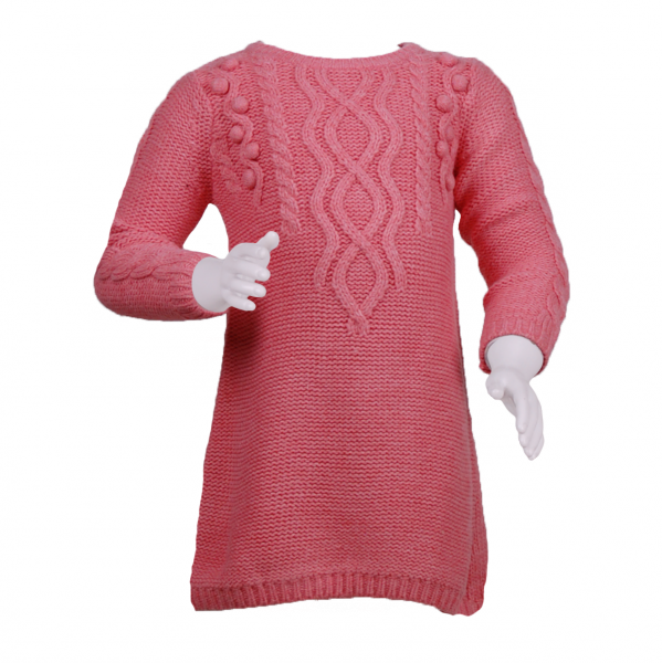 

Платье вязаное для девочки 1 год (76 см) O 50287-coral светло розовый цвет