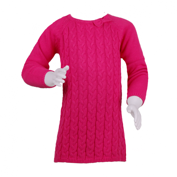 

Платье вязаное для девочки 1 год (76 см) O 50289-pink малиновый цвет