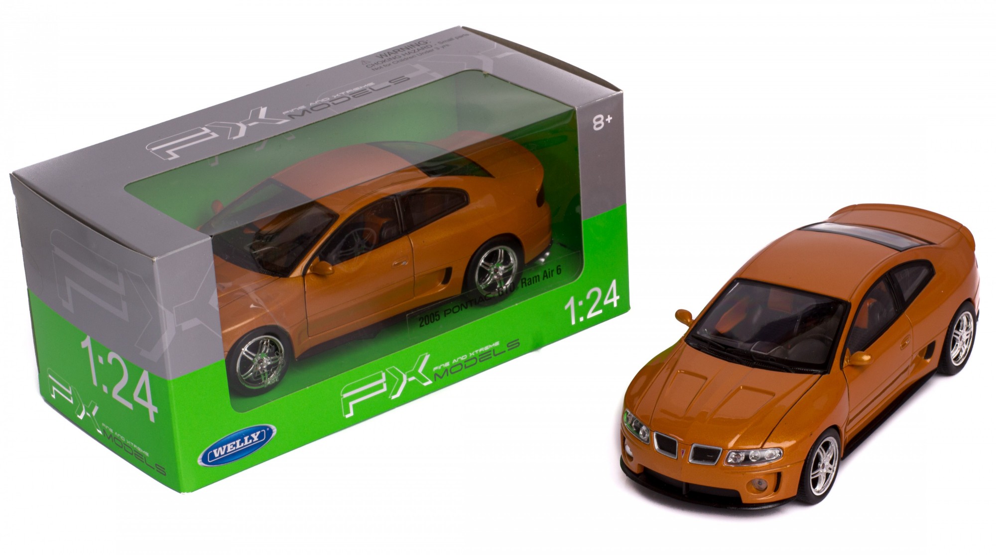 

Модель машины 1:24 PONTIAC GTO RAM AIR 6 2005 Welly 22468W оранжевый