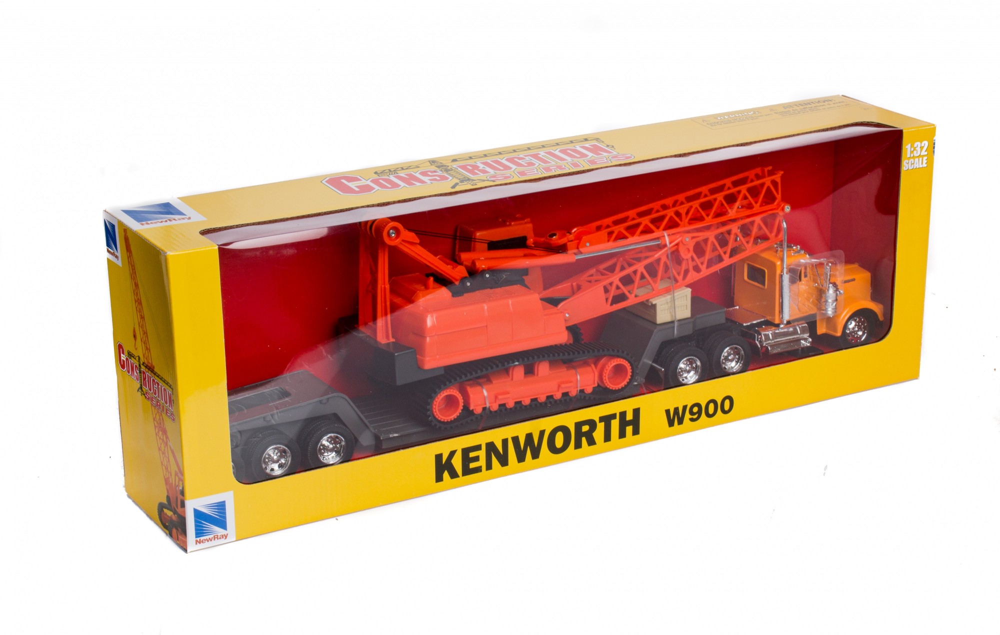 

Набор Кран + Грузовик 1:32 1979 KENWORTH W900 NEW RAY 11293C красный