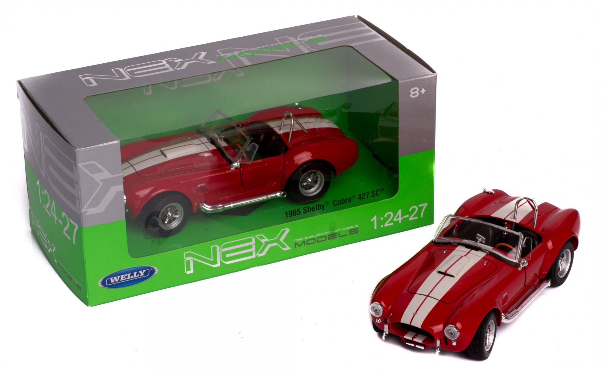 

Модель машины 1:24 SHELBY COBRA 427 SC 1965 2 цвета Welly 24002W красный