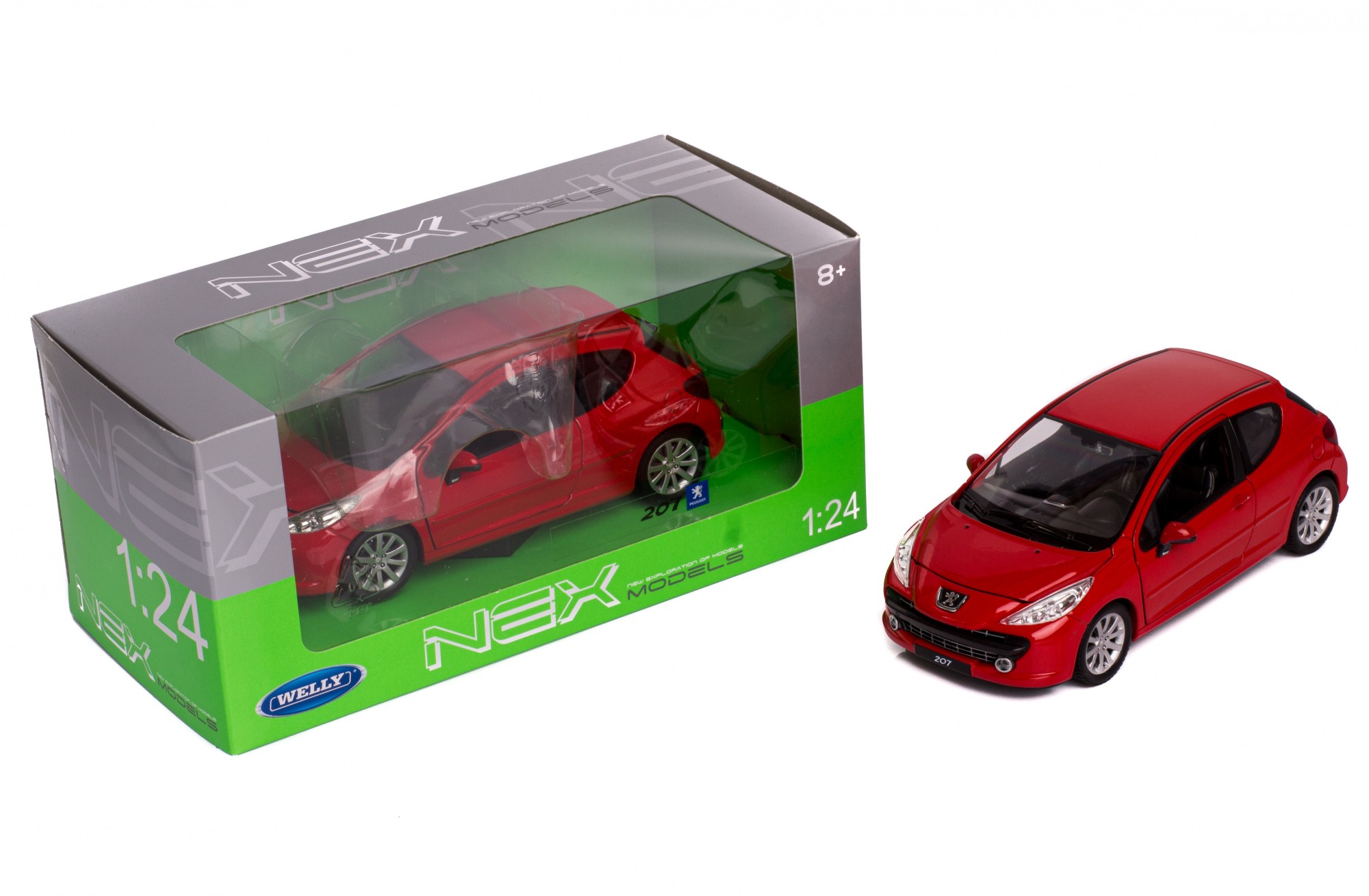

Модель машины 1:24 PEUGEOT 207 Welly 22492W красный