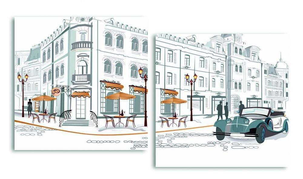 

Модульная картина LaPrint Ретро авто 200х109 см